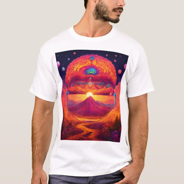 T-shirt nature avec une motivation trippale et psychédéliq (Devant)