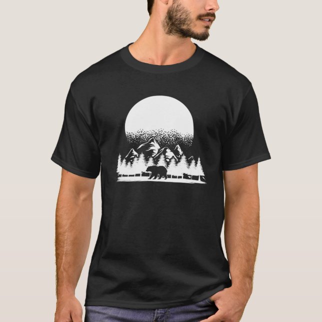 T-shirt Nature Forêt Animal Ours Faune Forêt Sunset M (Devant)