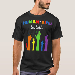 T-shirt Nature humaine être les deux mains couleur arc-en-