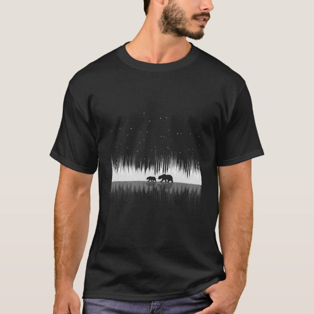 T-shirt Nature Ours Reflet Ours Noir (Devant)