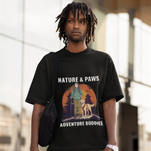 T-shirt Nature & Paws Randonneuse et Golden Retriever