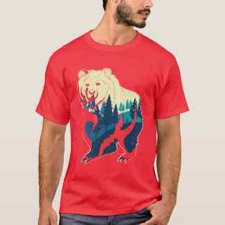 T-shirt Nature Paysage Arbres Forêt Ours animal