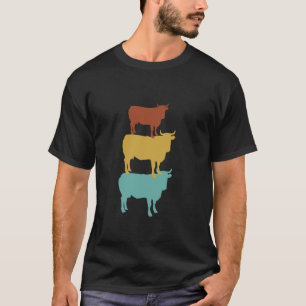 T-shirt Nature Vache écossaise Highland Farm Vache Vintage