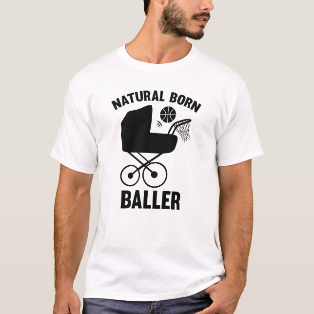 T-shirt Naturel Born Baller (Devant)