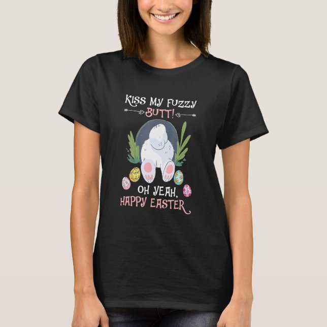 T-shirt Naughty Bunny Embrasse Mon Mouton Fuzzy Joyeux Adu (Devant)