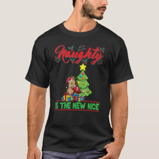 T-shirt Naughty Is The New Nice Christmas Père Noël Xmas_1