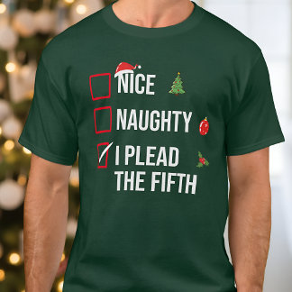 T-shirt Naughty Nice J'Ai Mené Le Cinquième Noël Drôle