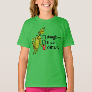 T-shirt Naughty, Nice or Grinch Quote