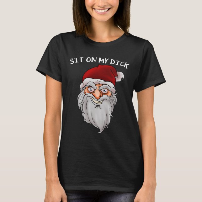 T-shirt Naughty Ou Nice Drôle Père Noël Pour Adultes Assey (Devant)
