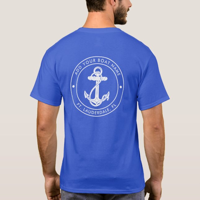 T-shirt Nautical Anchor Boat Name Custom (Dos)