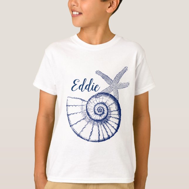 T-shirt Nautilus Coquille et Starfish Marine Life Personna (Devant)