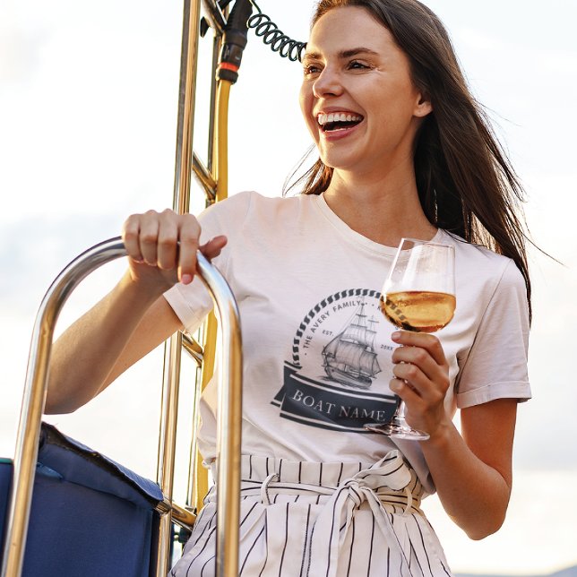 T-shirt Nautique été Personnalisé Nom du bateau (Créateur téléchargé)