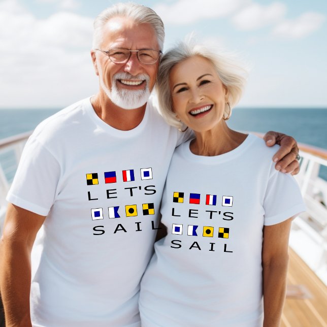 T-shirt Naviguons sur des drapeaux marins colorés (Créateur téléchargé)