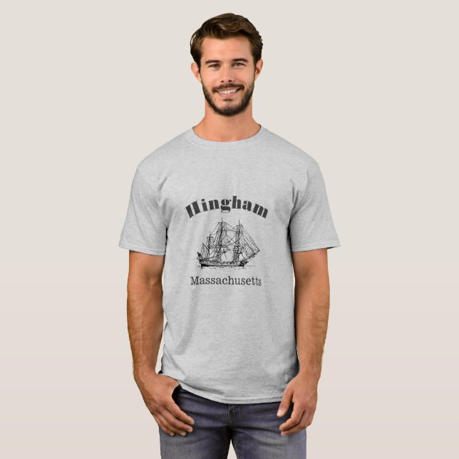 T-shirt navire de grande taille du Massachusetts d (Devant entier)