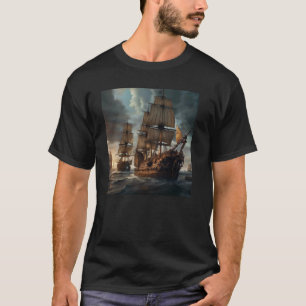 T-shirt Navire de guerre du 17ème siècle art voyage bateau