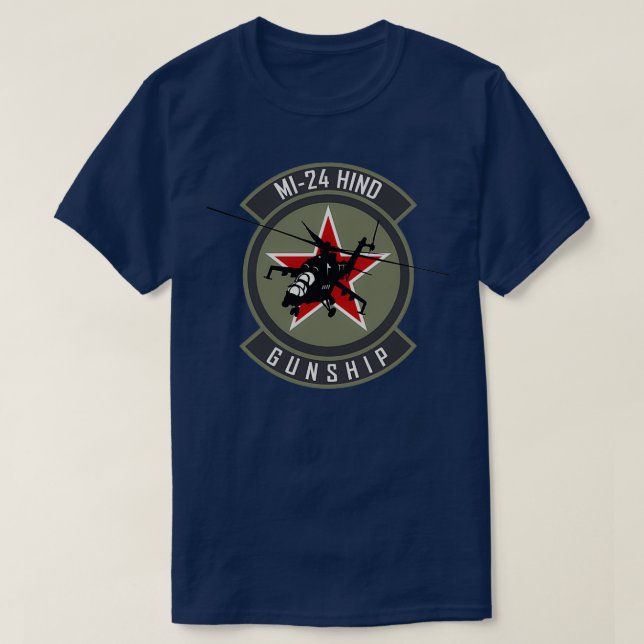T-shirt Navire d'hélicoptère MI24 Hind (Design devant)