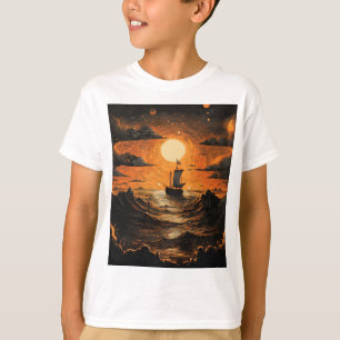 T-shirt Navire naviguant la nuit