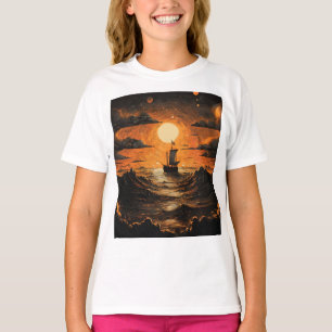 T-shirt Navire naviguant la nuit