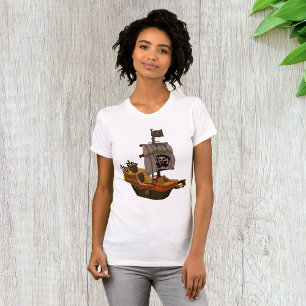 T-shirt Navire Pirate avec Drapeau à Crâne