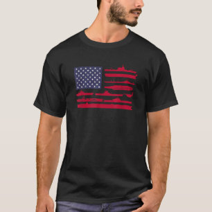 T-shirt Navires navals et drapeaux américains