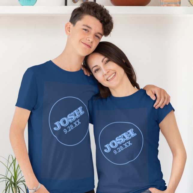 T-shirt Navy Blue Bar Mitzvah avec le logo Nom (Créateur téléchargé)