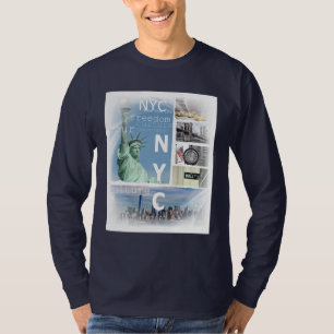 T-shirt Navy Blue Brooklyn Bridge Nyc New York City