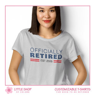 T-shirt Navy Rouge Officiellement Retraité Personnalisable