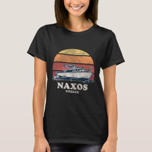 T-shirt Naxos Grèce Bateau Vintage 70s Design de Bateau Ré