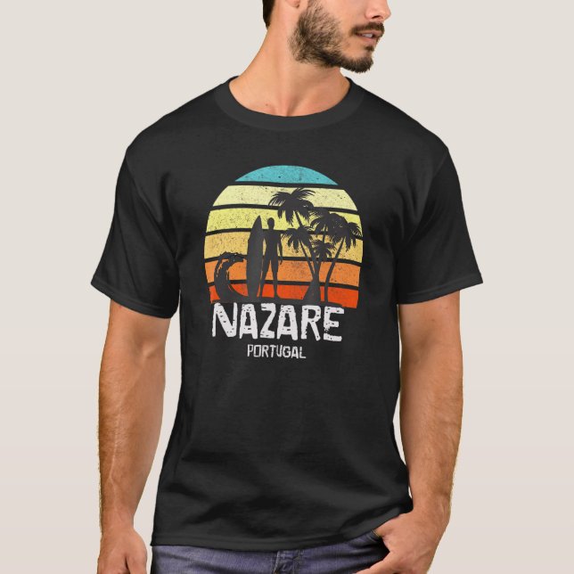 T-shirt Nazare Portugal Surfing Big Wave (Devant)