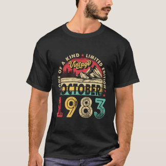T-shirt Né 40E Anniversaire 40 Octobre 1983