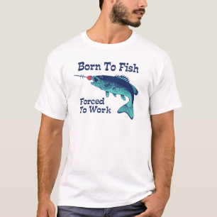 T-shirt Né À Des Poissons Forcés À Travailler