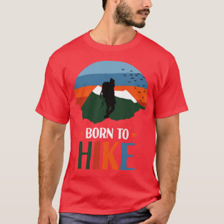 T-shirt Né À La Randonnée (Texte Couleur)