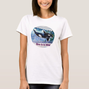 T-shirt Né à l'état sauvage Débardeur d'art orca,