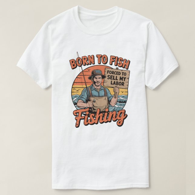 T-shirt Né À Poisson Obligé De Vendre Mon Travail (Design devant)