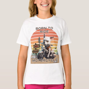 T-shirt Né à Ride Motorcycle - Chien