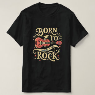 T-shirt Né à Rock Electric Guitar