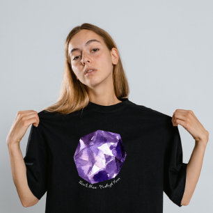 T-shirt Né à Shine - Amethyst Power Février Birthston