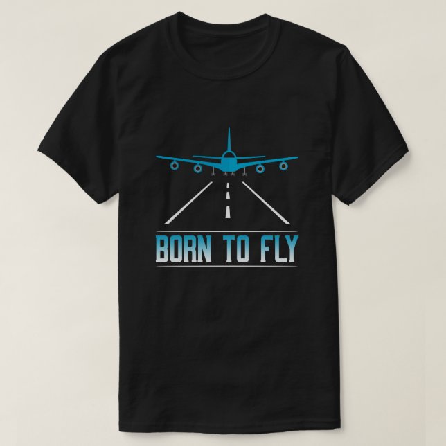 T-shirt Né À Vol Avion Pilote Avion Avion Avion Volant (Design devant)
