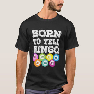 T-shirt Né À Yell Joueur De Bingo Lucky Numéro Jeu Drôle