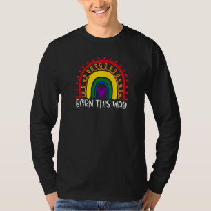 T-shirt Né Ainsi Rainbow Gay Lesbians Transgender Lgb