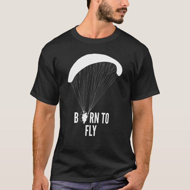 T-shirt Né Au Pilote Paramoteur De Vol 1 (Devant)