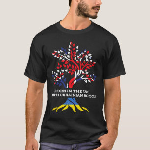 T-shirt Né Au Royaume-Uni Avec Des Racines Ukrainiennes Uk