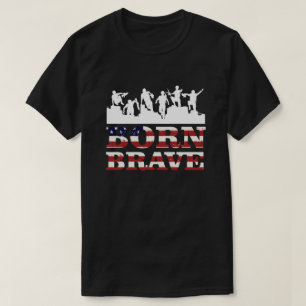 T-shirt Né Brave Military USA Drapeau