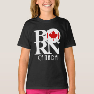 T-shirt NÉ Canada (texte blanc)