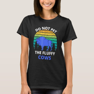 T-shirt Ne Caressez Pas Les Vaches Douces Bison Rétro Vint