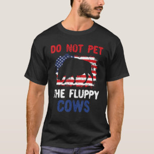 T-shirt Ne Caressez Pas Les Vaches Douces Drapeau États-Un