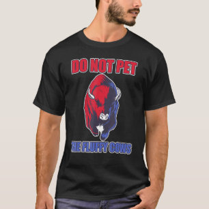 T-shirt Ne Caressez Pas Les Vaches Douces Rétro Bison Vint