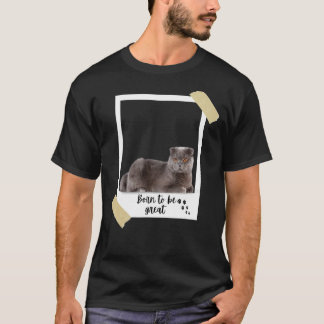 T-shirt Né Ce Grand Chat Écossais À Cheveux Et Ki