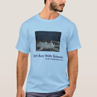 T-shirt Ne courez pas avec le singe de chaussette de