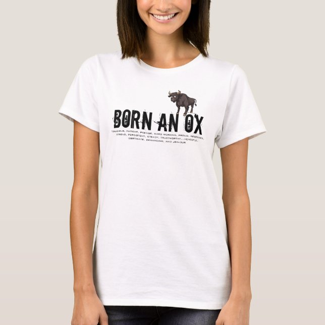 T-shirt Né dans l'année du boeuf (Devant)
